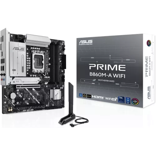 Материнская плата Asus PRIME B860M-A WIFI Soc-1851 Intel B860 4xDDR5 mATX AC`97 8ch(7.1) 2.5Gg RAID+HDMI+DP