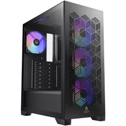 Корпус Azza AEROHEX черный без БП ATX 6x120mm 2x140mm 1xUSB2.0 1xUSB3.0 audio bott PSU