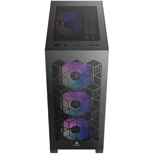 Корпус Azza AEROHEX черный без БП ATX 6x120mm 2x140mm 1xUSB2.0 1xUSB3.0 audio bott PSU