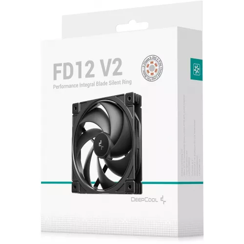 Вентилятор для корпуса Deepcool FD12 V2 120х120x25 черный 4-pin 35.6дБ (R-FD12V2-BKNPN1-G) Ret