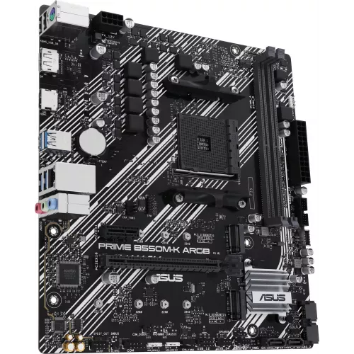 Материнская плата Asus PRIME B550M-K ARGB Soc-AM4 AMD B550 2xDDR4 mATX AC`97 8ch(7.1) GbLAN RAID+HDMI+DP