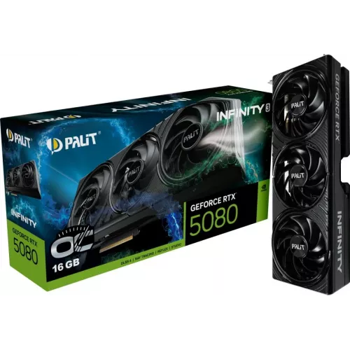 Видеокарта Palit PCI-E 5.0 PA-RTX5080 INFINITY 3 OC NVIDIA GeForce RTX 5080 16Gb 256bit GDDR7 2295/30000 HDMIx1 DPx3 HDCP Ret
