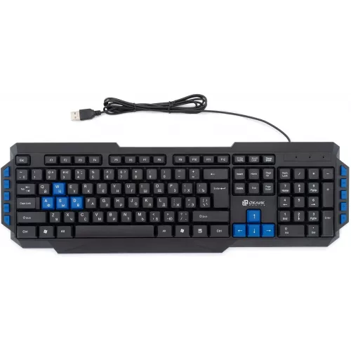 Клавиатура Оклик 750G FROST WAR черный/черный USB Multimedia for gamer (337452) кабель 1.8м