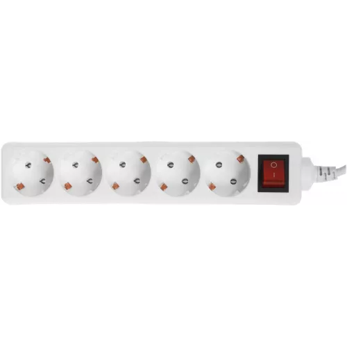 Сетевой удлинитель Buro BU-PS5.1/W 1.5м (5 розеток) белый (пакет ПЭ)
