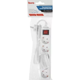 Сетевой удлинитель Buro BU-PS5.1/W 1.5м (5 розеток) белый (пакет ПЭ)