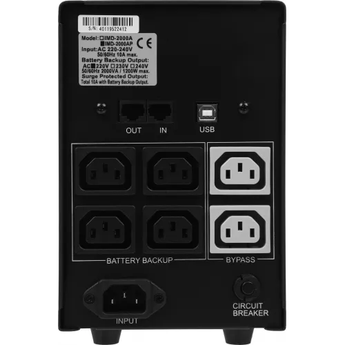Источник бесперебойного питания Powercom Imperial IMD-2000AP 1200Вт 2000ВА черный