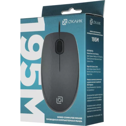 Мышь Оклик 195M for business черный оптическая 1200dpi USB 3but (M218 Black)