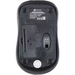 Мышь Оклик 445MW черный оптическая 1600dpi беспров. USB 3but (945817)