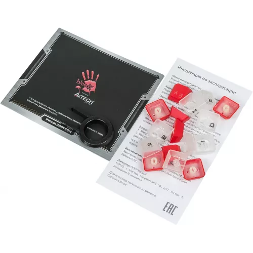 Клавиатура A4Tech B975 механическая черный USB Multimedia for gamer LED (подставка для запястий) кабель 1.8м
