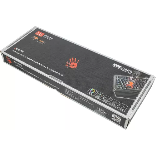 Клавиатура A4Tech B975 механическая черный USB Multimedia for gamer LED (подставка для запястий) кабель 1.8м