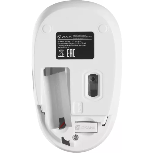 Мышь Оклик 505MW белый оптическая 1000dpi беспров. USB для ноутбука 3but (1018257)