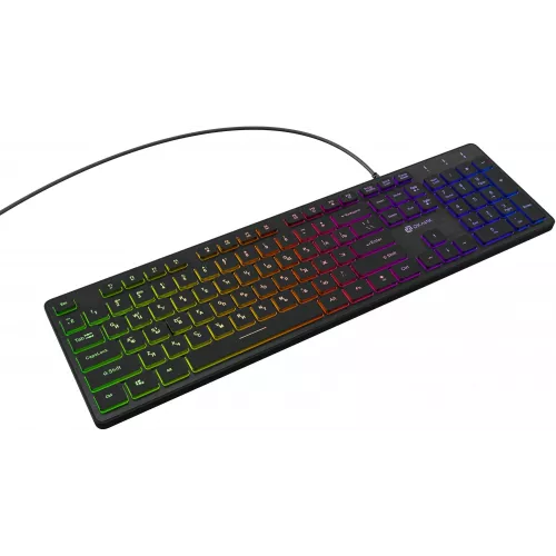 Клавиатура Оклик 550ML черный USB slim Multimedia LED (1061617) кабель 1.5м