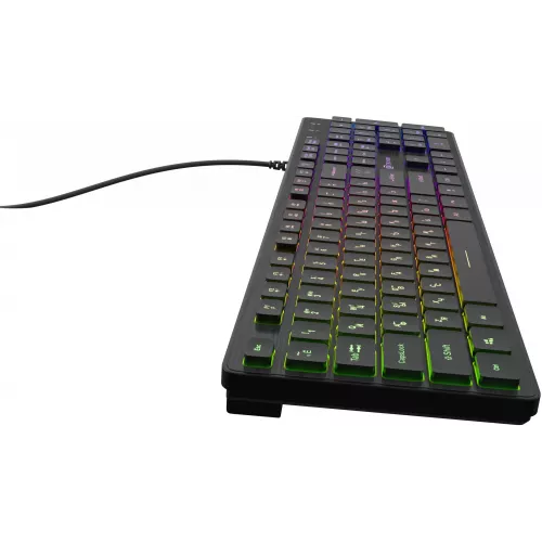 Клавиатура Оклик 550ML черный USB slim Multimedia LED (1061617) кабель 1.5м