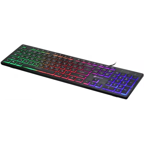 Клавиатура Оклик 550ML черный USB slim Multimedia LED (1061617) кабель 1.5м