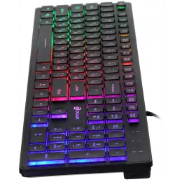 Клавиатура Оклик 550ML черный USB slim Multimedia LED (1061617) кабель 1.5м