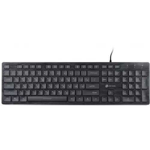 Клавиатура Оклик 550ML черный USB slim Multimedia LED (1061617) кабель 1.5м