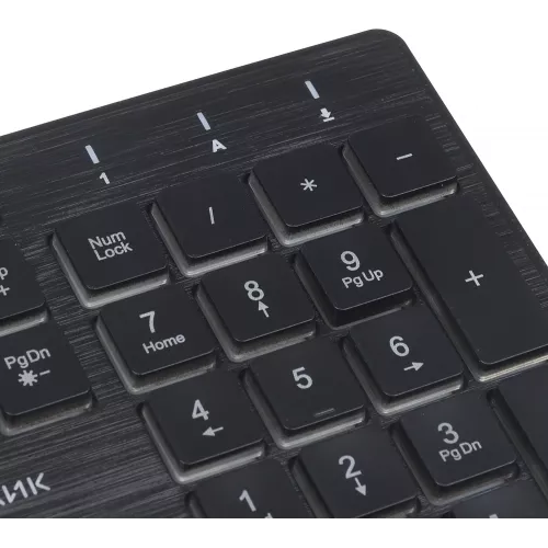 Клавиатура Оклик 550ML черный USB slim Multimedia LED (1061617) кабель 1.5м