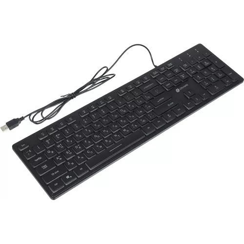 Клавиатура Оклик 550ML черный USB slim Multimedia LED (1061617) кабель 1.5м