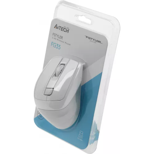 Мышь A4Tech Fstyler FG35 серебристый/белый оптическая 2000dpi беспров. USB 6but (FG35 SILVER)