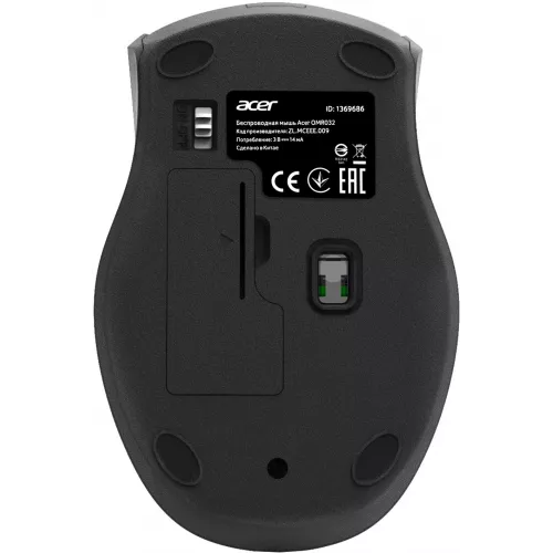 Мышь Acer OMR032 черный/красный оптическая 1600dpi беспров. USB 4but (ZL.MCEEE.009)