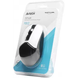 Мышь A4Tech Fstyler FB12 белый/черный оптическая 1200dpi беспров. BT/Radio USB 3but (FB12 PANDA)