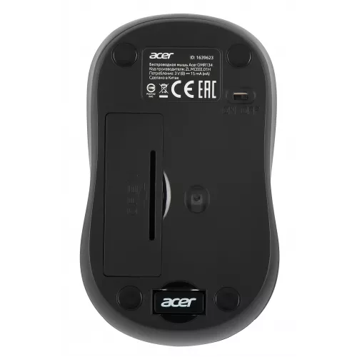Мышь Acer OMR134 серый оптическая 1000dpi беспров. USB для ноутбука 3but (ZL.MCEEE.01H)
