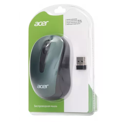 Мышь Acer OMR135 зеленый оптическая 1000dpi беспров. USB для ноутбука 3but (ZL.MCEEE.01I)