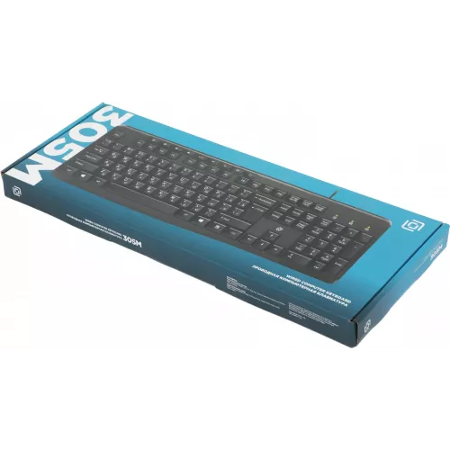 Клавиатура Оклик 305M черный USB Multimedia (1659987) кабель 1.6м