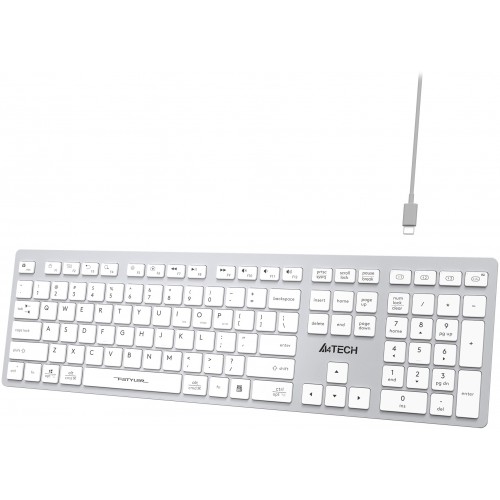 Клавиатура A4Tech FBX50C белый USB беспроводная BT/Radio slim Multimedia (FBX50C WHITE)