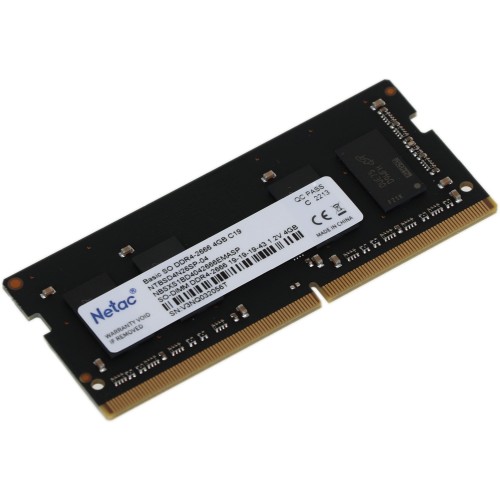 Память DDR4 4Gb 2666MHz Netac NTBSD4N26SP-04 Basic RTL PC4-21300 CL19 SO-DIMM 260-pin 1.2В single rank Ret