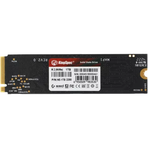 Накопитель SSD Kingspec PCIe 3.0 x4 1TB NE-1TB M.2 2280