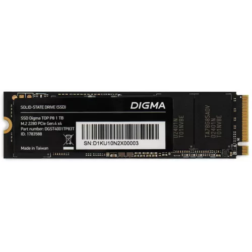 Накопитель SSD Digma PCIe 4.0 x4 1TB DGST4001TP83T Top P8 M.2 2280