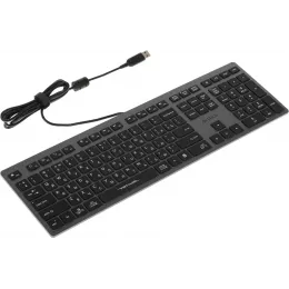 Клавиатура A4Tech FX60H серый USB slim LED (FX60H GREY/WHITE) кабель 1.5м