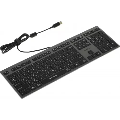Клавиатура A4Tech FX60H серый USB slim LED (FX60H GREY/WHITE) кабель 1.5м