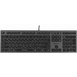 Клавиатура A4Tech FX60H серый USB slim LED (FX60H GREY/WHITE) кабель 1.5м