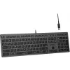 Клавиатура A4Tech FX60H серый USB slim LED (FX60H GREY/WHITE) кабель 1.5м