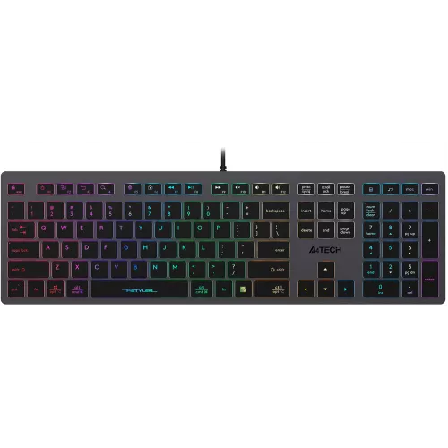 Клавиатура A4Tech FX60H серый USB slim LED (FX60H GREY/NEON) кабель 1.5м