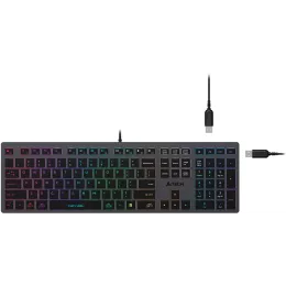 Клавиатура A4Tech FX60H серый USB slim LED (FX60H GREY/NEON) кабель 1.5м