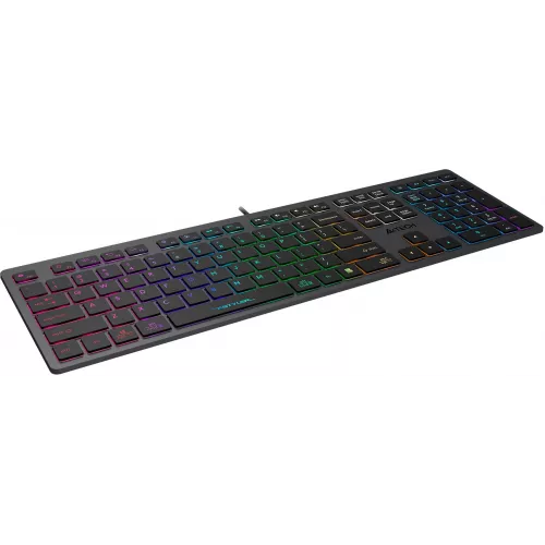 Клавиатура A4Tech FX60H серый USB slim LED (FX60H GREY/NEON) кабель 1.5м