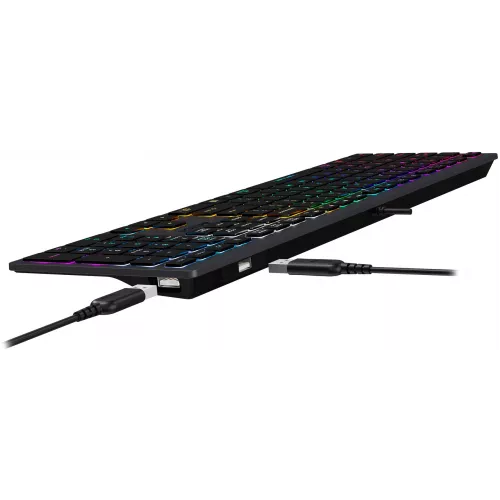 Клавиатура A4Tech FX60H серый USB slim LED (FX60H GREY/NEON) кабель 1.5м