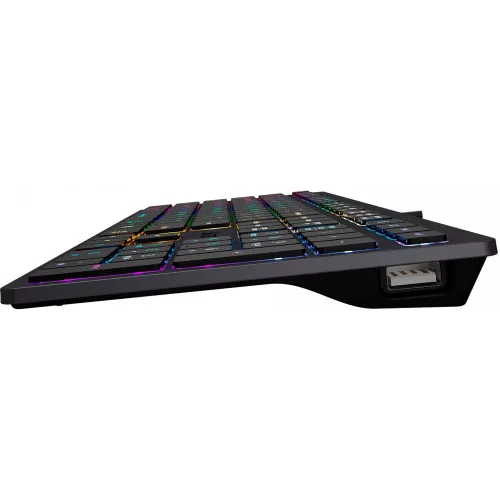 Клавиатура A4Tech FX60H серый USB slim LED (FX60H GREY/NEON) кабель 1.5м