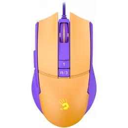 Мышь A4Tech Bloody L65 Max желтый/фиолетовый оптическая 12000dpi USB 6but (L65 MAX/ROYAL VIOLET)