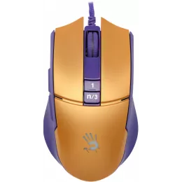 Мышь A4Tech Bloody L65 Max желтый/фиолетовый оптическая 12000dpi USB 6but (L65 MAX/ROYAL VIOLET)