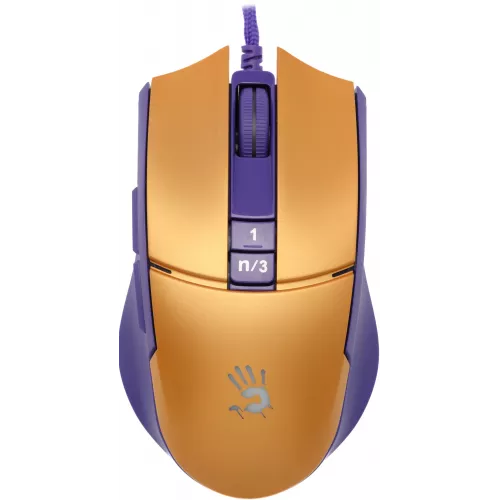 Мышь A4Tech Bloody L65 Max желтый/фиолетовый оптическая 12000dpi USB 6but (L65 MAX/ROYAL VIOLET)