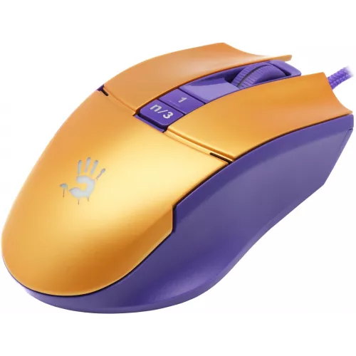 Мышь A4Tech Bloody L65 Max желтый/фиолетовый оптическая 12000dpi USB 6but (L65 MAX/ROYAL VIOLET)