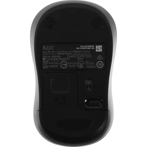 Мышь Logitech B220 Silent черный оптическая 1000dpi silent беспров. USB 2but (910-005553)
