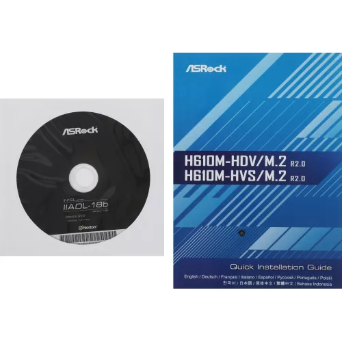 Материнская плата Asrock H610M-HVS/M.2 R2.0 Soc-1700 Intel H610 2xDDR4 mATX AC`97 8ch(7.1) GbLAN+VGA+HDMI