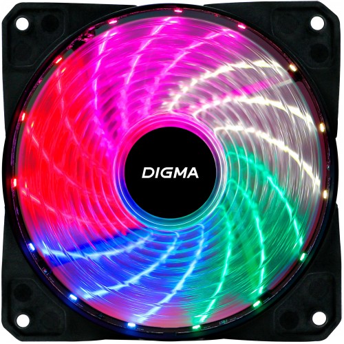 Вентилятор для корпуса Digma DFAN-FRGB2 RGB 120х120x25 черный 3-pin 4-pin (Molex) 23дБ Ret