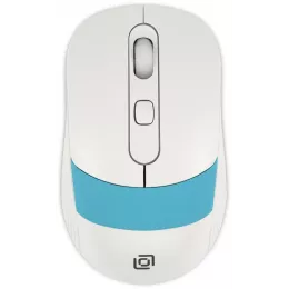 Мышь Оклик 310MW белый/синий оптическая 3200dpi беспров. USB для ноутбука 4but (1869094)