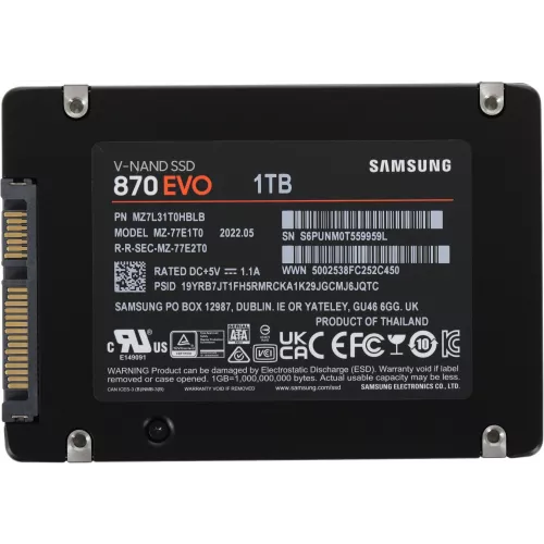 Накопитель SSD Samsung SATA-III 1TB MZ-77E1T0B/EU 870 EVO 2.5"